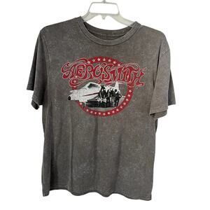 Aerosmith Graphic Band Tee Short Sleeve Crewneck Steven Tyler Casual Large